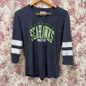 Seattle Seahawks Women’s Tee Shirt 3/4 Sleeve Navy Size M/M